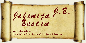 Jefimija Bešlin vizit kartica